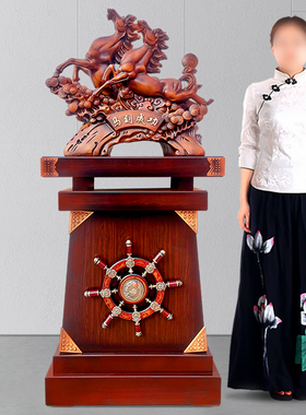 招财马匹树脂落地摆件财源广进