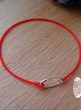 原创设计小别针红绳手链原创设计