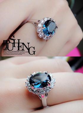 欧美风复古合金戒指王妃同款