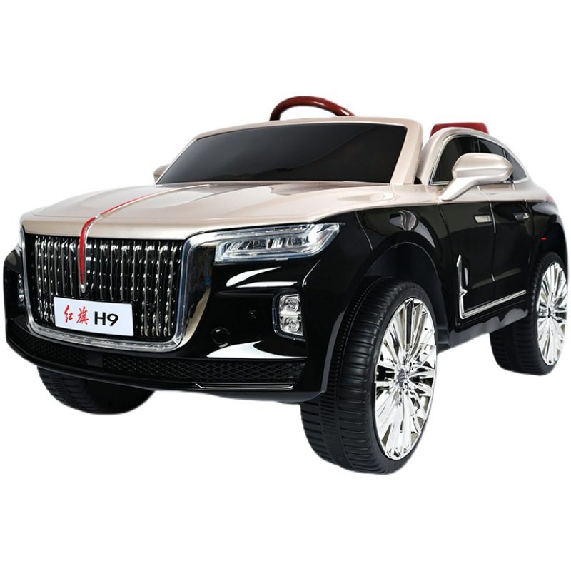 四驱烤漆红旗H9儿童电动车豪华遥控汽车宝宝四轮皮座玩具车可坐人,淘宝优惠券,粉丝福利购,淘宝优惠卷