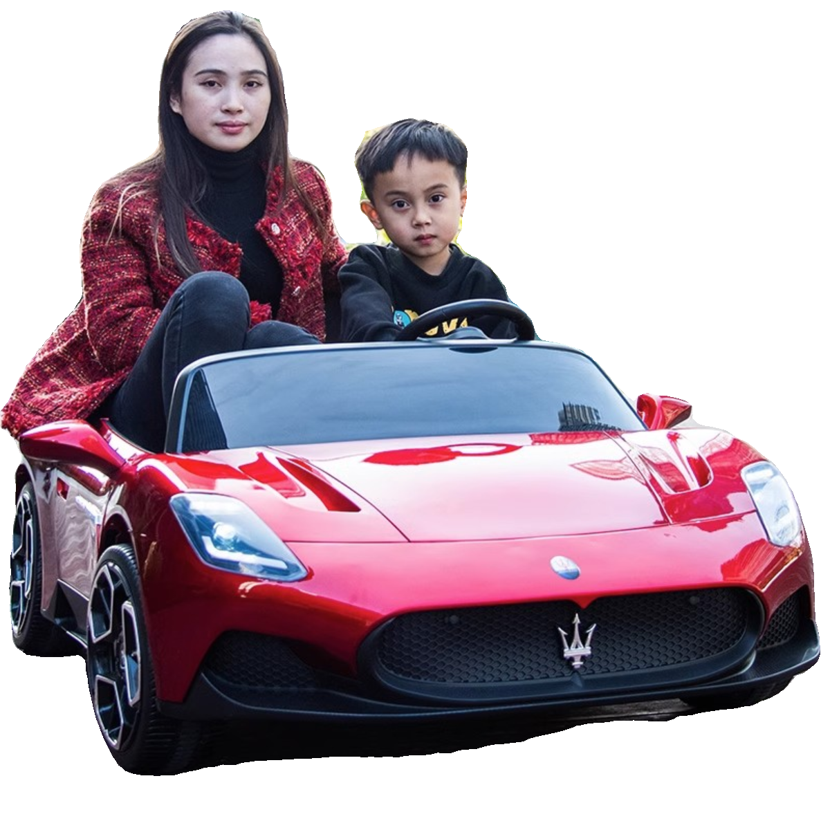 玛莎拉蒂超大双座儿童电动车双人充电汽车可坐大人静音高端童车