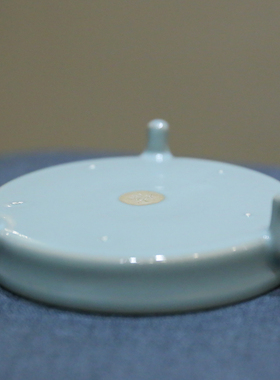 大国工匠朱文立汝瓷作品三足洗摆件天青釉三足洗二级