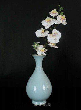 大师玉壶春花瓶中式风禅意摆件