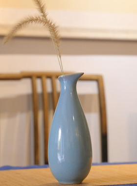 大师作品百合花瓶汝州摆件