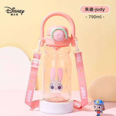 迪士尼儿童水杯上学专用双饮大容量水壶幼儿园宝宝直饮吸管杯