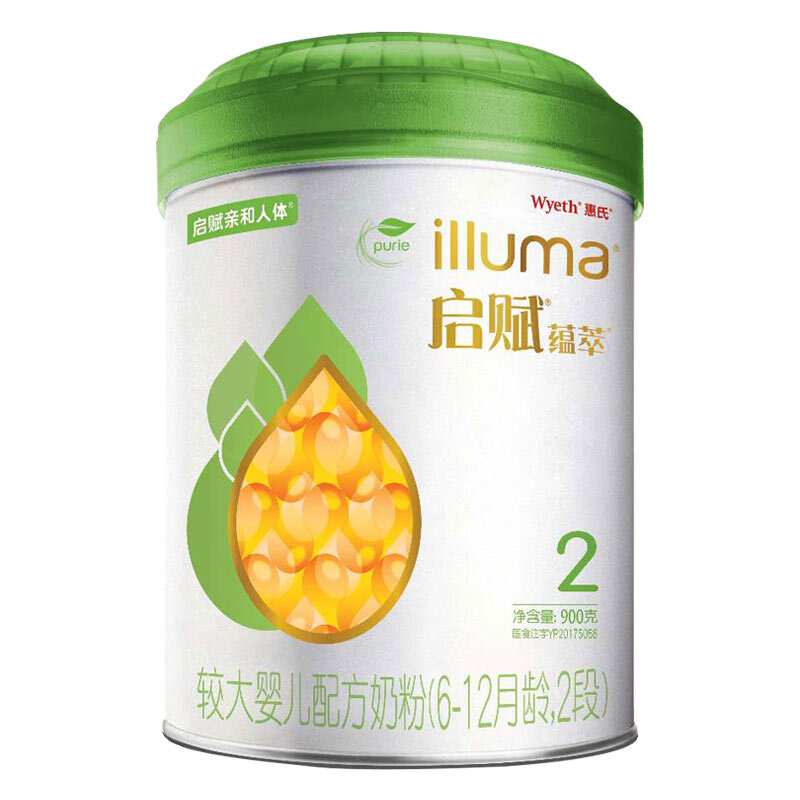 孩子王官方旗舰店惠氏启赋 有机较大婴儿配方奶粉 6-12月龄 2段900g*6听1