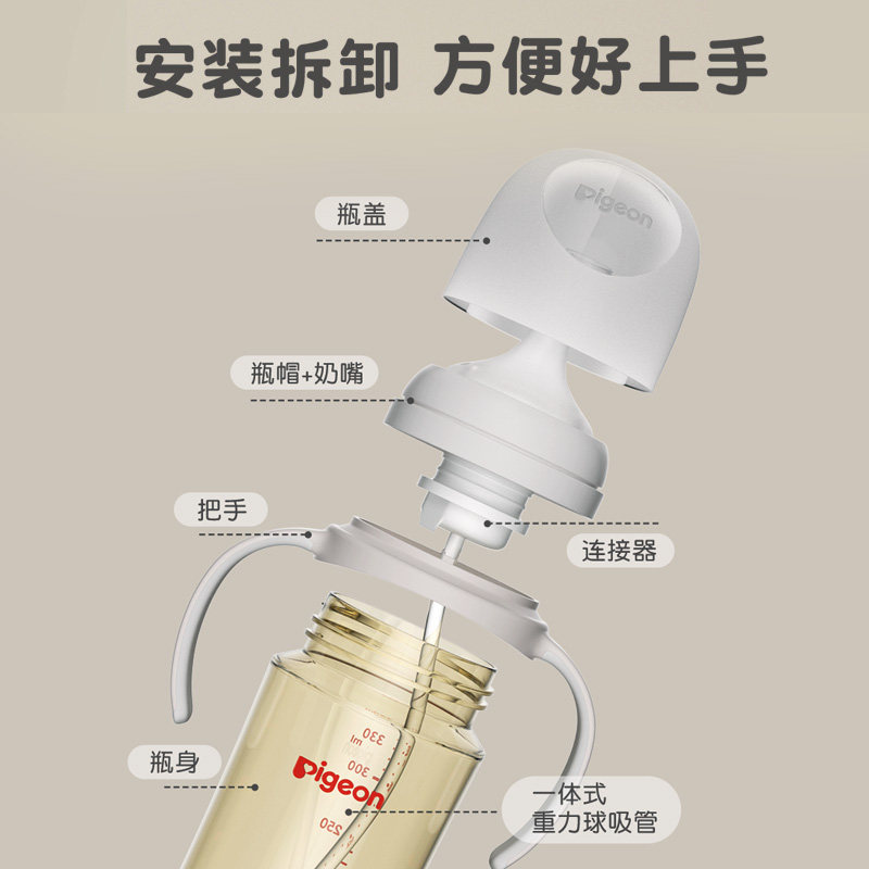 贝亲宽口径奶嘴第三代奶嘴自然离乳吸嘴重力球吸管配件BA153 - 图1
