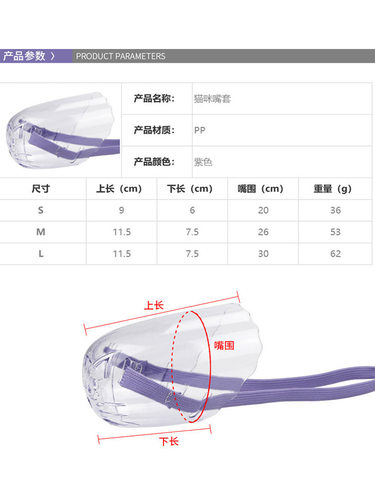 宠物嘴套防咬防猫咬人面罩猫咪绝育防叫神器嘴罩防舔口罩头套头罩 - 图2