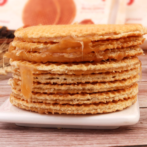 俄罗斯进口KDV夹心拉丝焦糖炼乳饼干儿童学生小孩早餐零食品290g - 图1