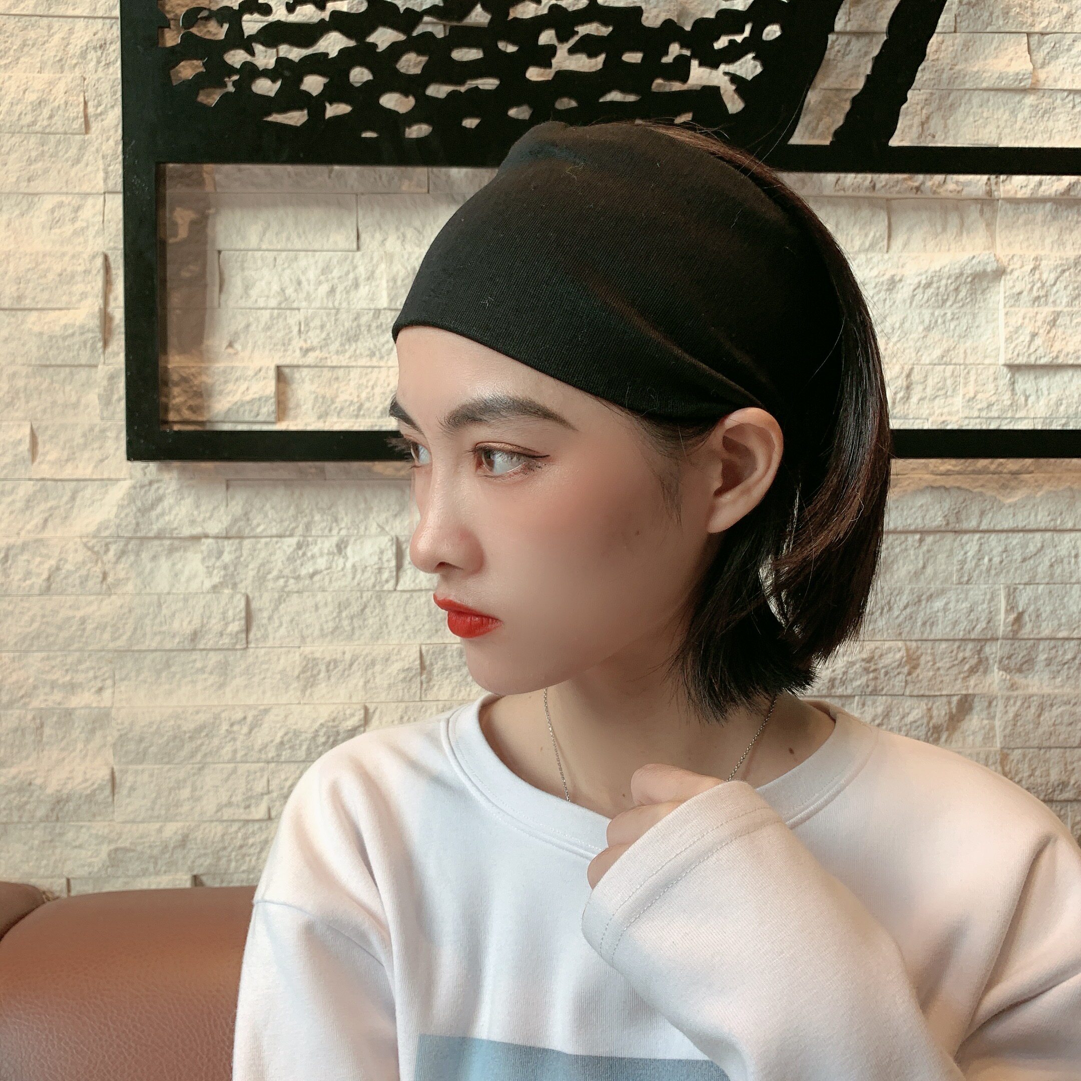 纯色棉质吸汗运动宽发带弹力头巾发箍瑜伽发饰洗脸化妆美容发套