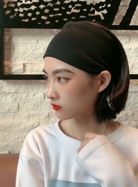 纯色宽发带棉质吸汗运动宽发带