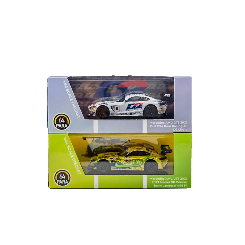 PARA 1:64 奔驰 AMG GT3 EVO Macau GP Gulf 12hr D2合金汽车模型 - 图3