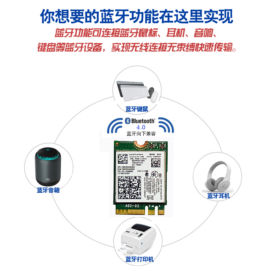 适用intel7260AC 联想W540 W541 T440 T440S T440P X240 L440 L540 T540P神舟X3GT笔记本无线网卡wifi - 图2