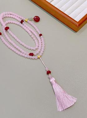 国风斜挎链项链新中式背背链毛衣链民族风流苏吊坠百搭挂件配饰