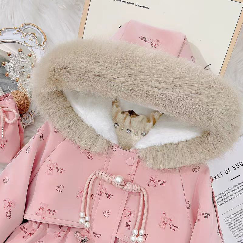 女童冬装加厚加绒外套2025新款儿童洋气中大童冬款皮衣派克服棉衣,淘宝优惠券,粉丝福利购,淘宝优惠卷