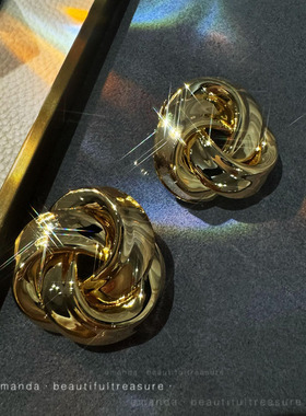 金色质感港风高级感女耳钉