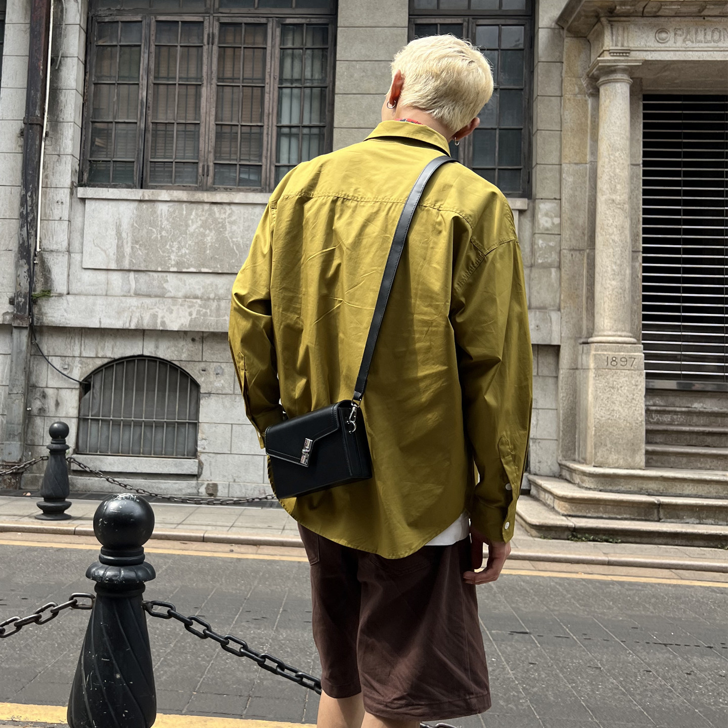 YUEN设计款日系复古盒子斜挎包锁扣韩国单肩包潮牌小方包男女小包,淘宝优惠券,粉丝福利购,淘宝优惠卷