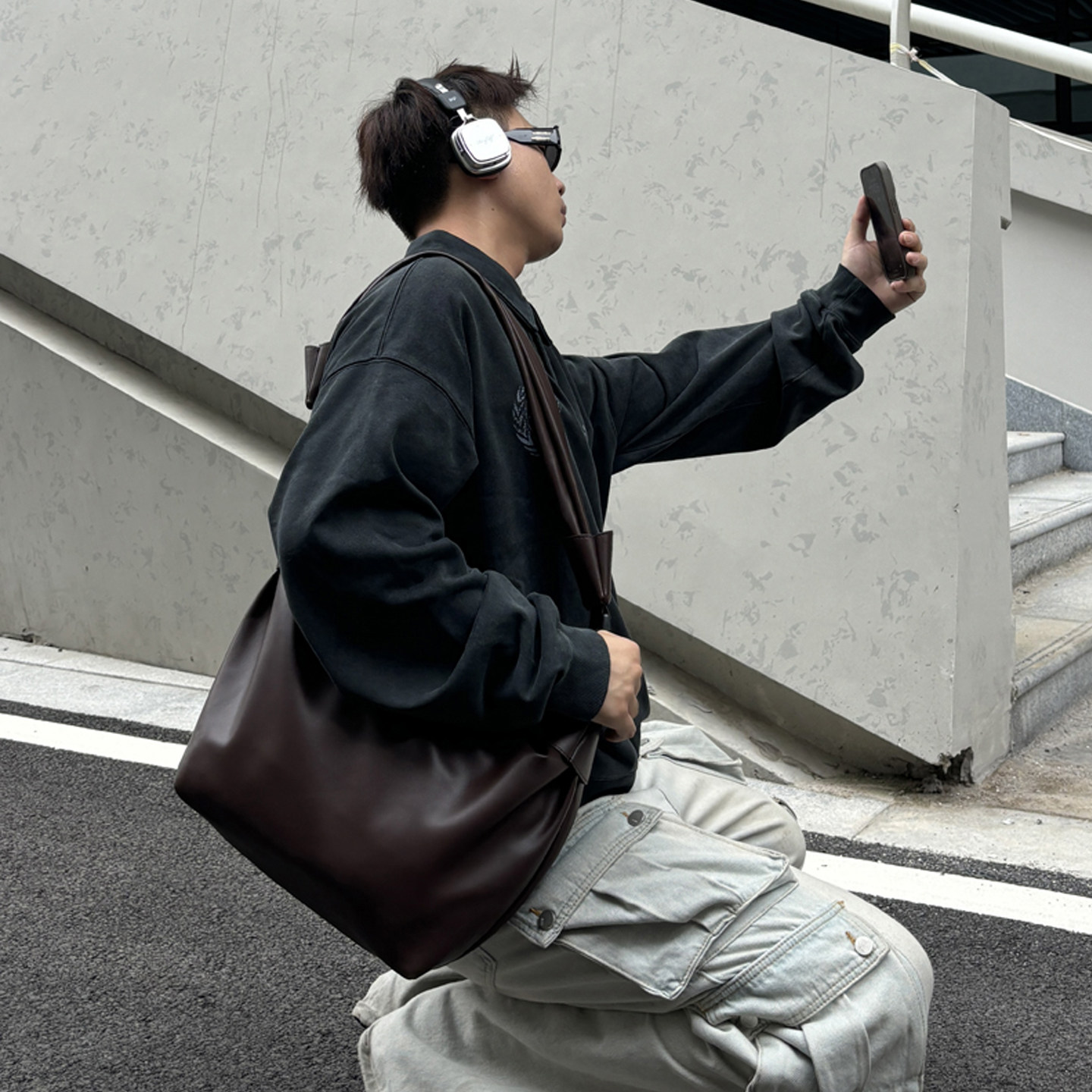 YUEN原创韩国百搭饺子包ins单肩斜挎托特挎包原宿腋下个性潮牌,淘宝优惠券,粉丝福利购,淘宝优惠卷