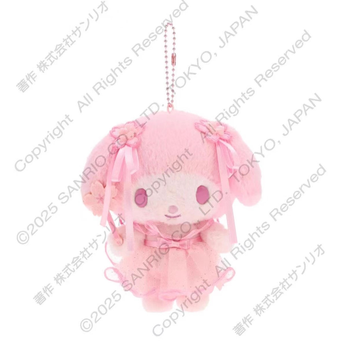 保单2月预售定金 港版三丽鸥粉色樱花Kitty 美乐蒂毛绒挂件娃娃 - 图1