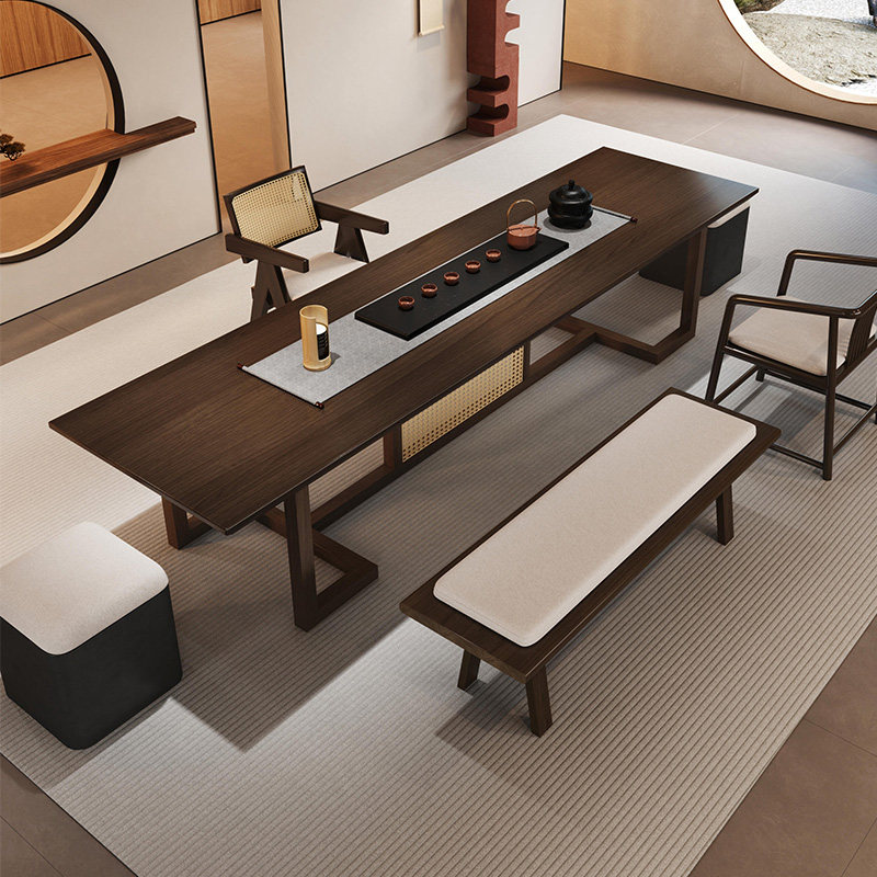 新中式实木茶桌椅组合现代简约茶台胡桃木家用客厅禅意茶室可定制,淘宝优惠券,粉丝福利购,淘宝优惠卷