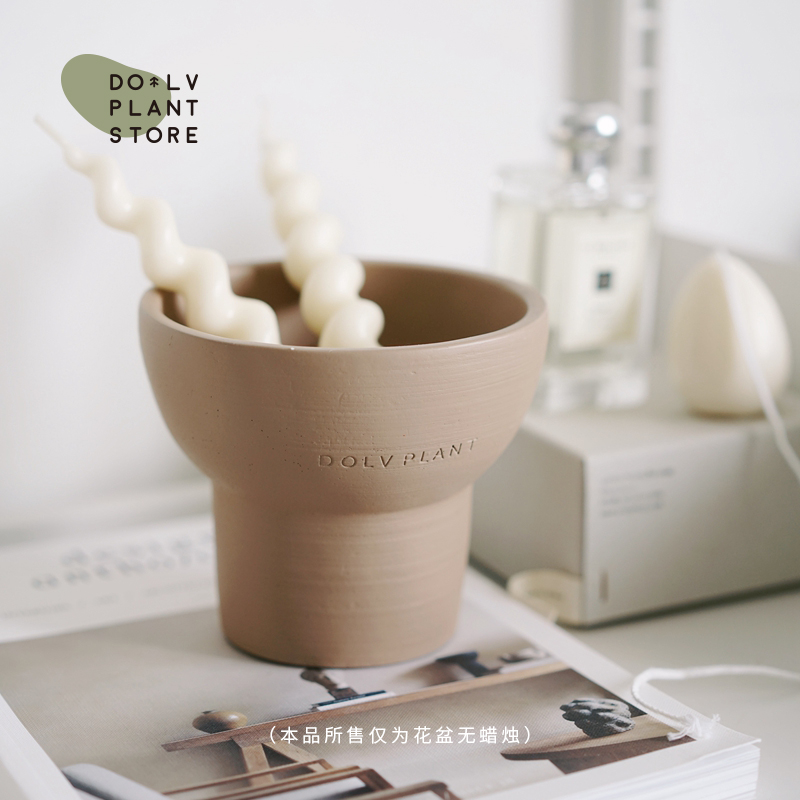 DOLV 豆绿 北欧瑞典风托尼布莱克彩色花盆 Color水泥系列室内花器 - 图2