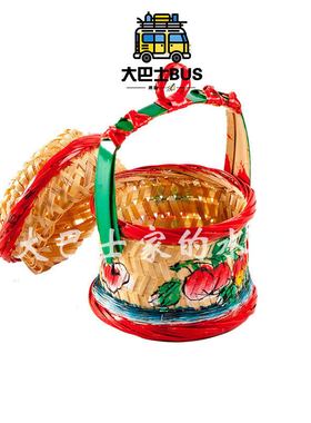 潮汕竹编喜庆手工花篮