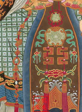 财神画像财神爷画像文财神画像文财神神像明代水陆画道场挂画