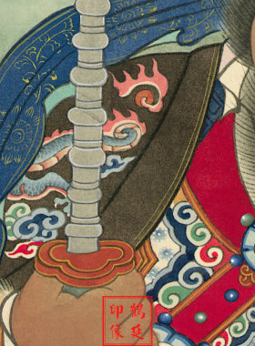 新款赵元帅画像赵公明画像鹤延道人水陆画高清赵元帅画像