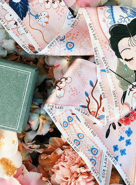 zoeland玲珑铃兰原创风窄丝巾