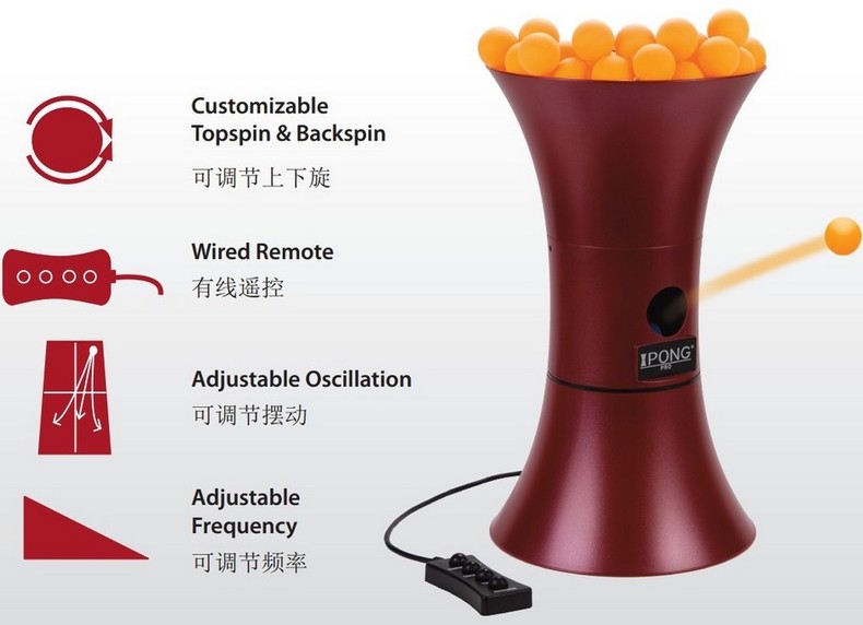 正品 iPONG PRO 乒乓球发球机器 上下旋球 不转球 多点发球机 - 图0