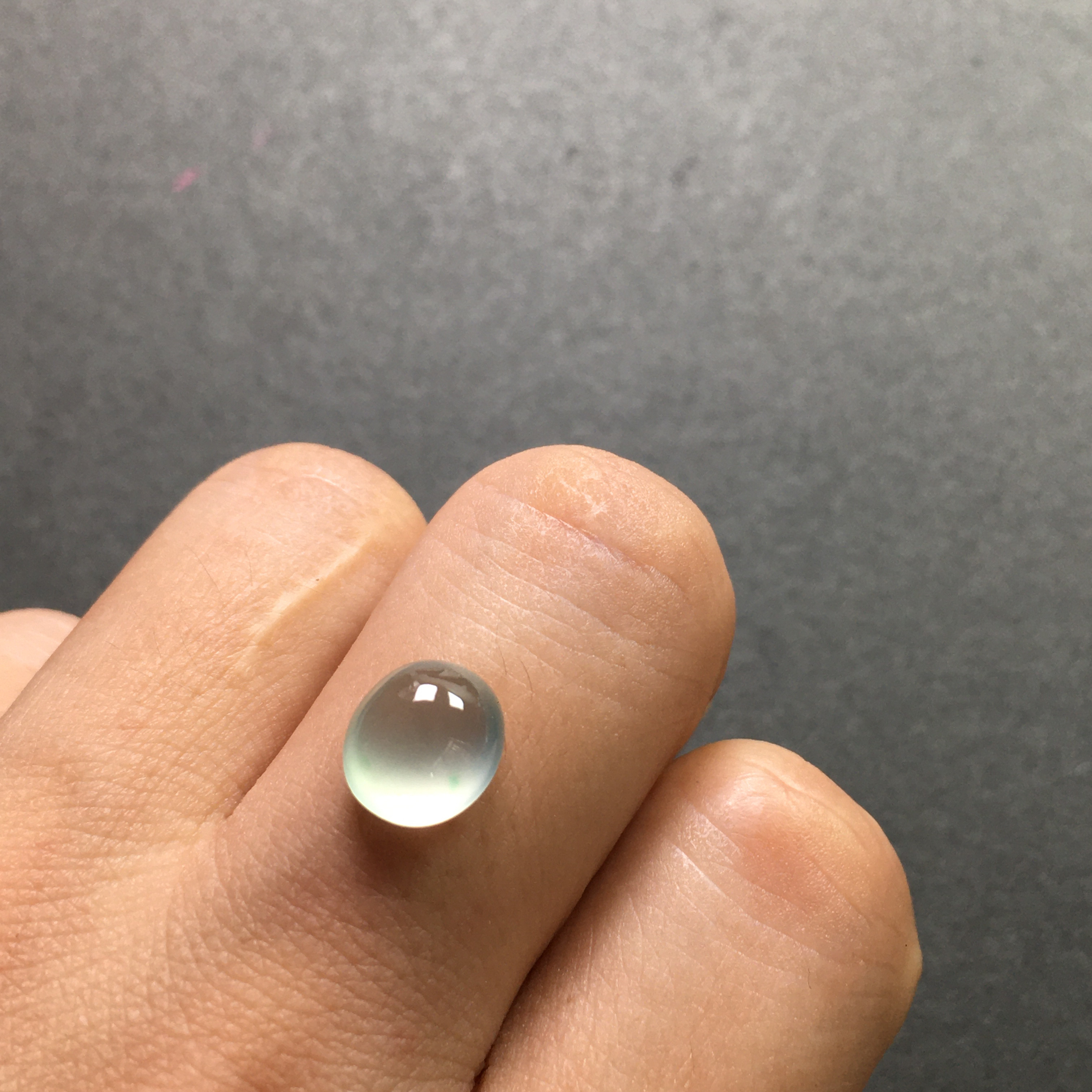Burmese jadeite high ice clear water gold wire cabochon ring