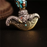 Непальские тибетские ювелирные изделия Dahei Fortune God Demon Demon Demon King Diamond Sky Dzi Нише -ожерелье подвеска мужчина и женщины