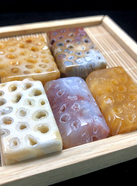 天然原石聚财方牌项链吊坠