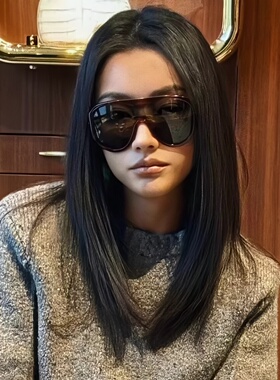 黛薇卡同款墨镜连体大框太阳镜显脸小时髦前卫凹造型墨镜防紫外线