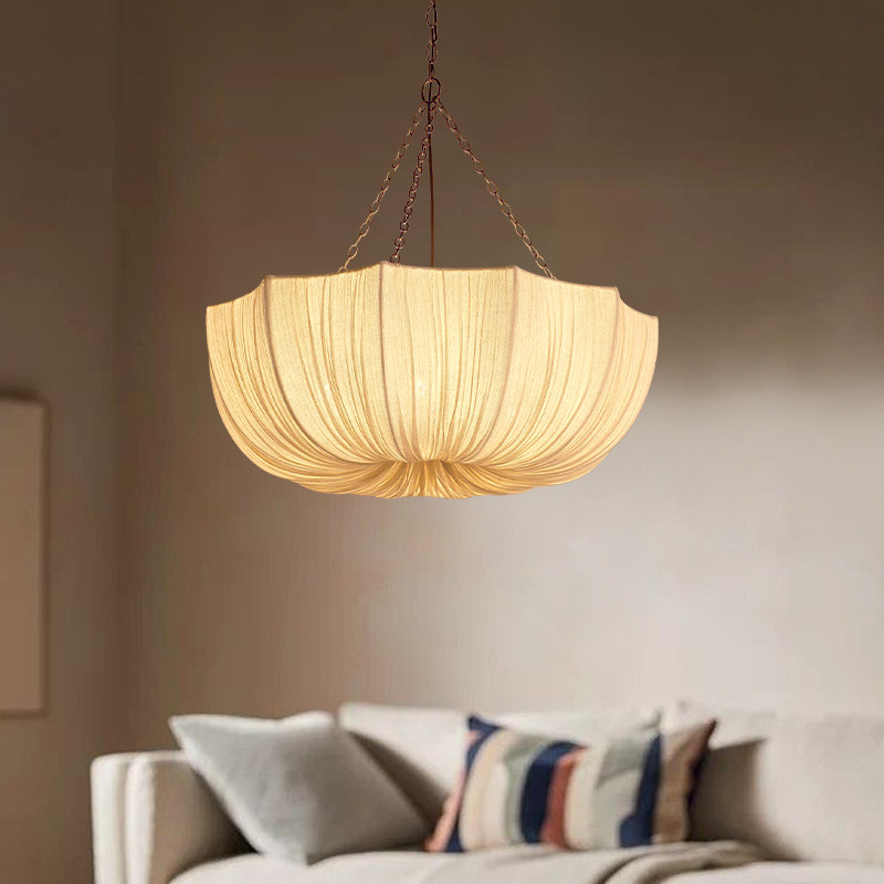 法式复古吊灯 客厅卧室美式布艺日式中古风餐厅民宿高级感温馨灯,淘宝优惠券,粉丝福利购,淘宝优惠卷