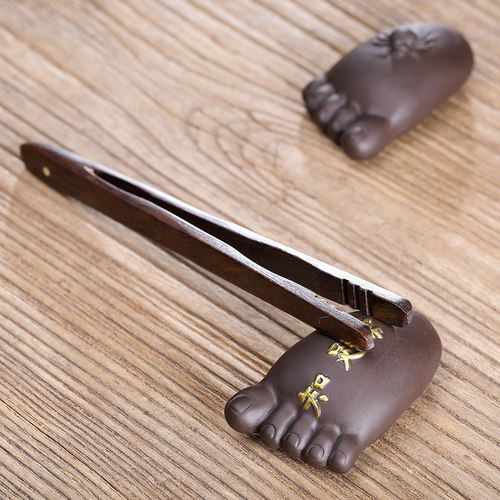 知足常乐 宜兴紫砂茶宠摆件精品可养创意小脚丫茶玩茶盘茶具配件 - 图1