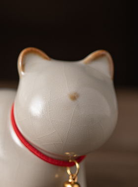 【汝窑】可爱小猫小狗动物摆件 创意家居茶盘茶几盆景装饰工艺品