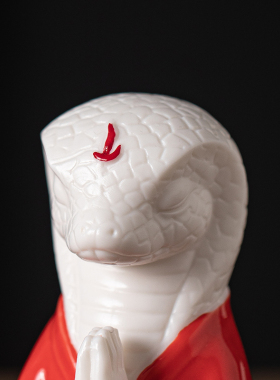 【灵蛇大师】中式禅意生肖蛇陶瓷摆件吉祥物家居桌面装饰蛇年礼品