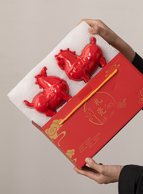 唐马送客户员工年会商务伴手礼家居装饰工艺品马年生肖吉祥物摆件