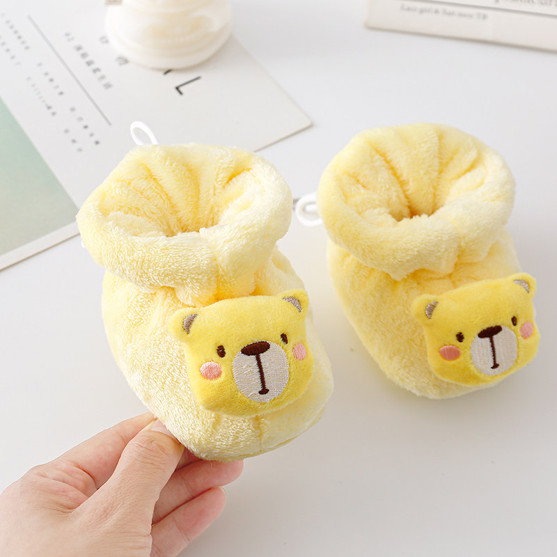 新生儿小棉鞋秋冬季0-3-6个月1初生儿男女宝宝软底鞋子婴儿鞋加绒