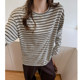 馨之凝条纹圆领长袖T恤