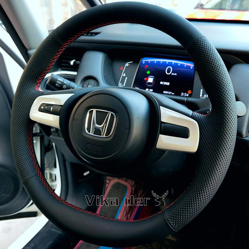21-23款本田第4代新飞度方向盘套真皮life来福酱把套专用全包手缝 - 图0