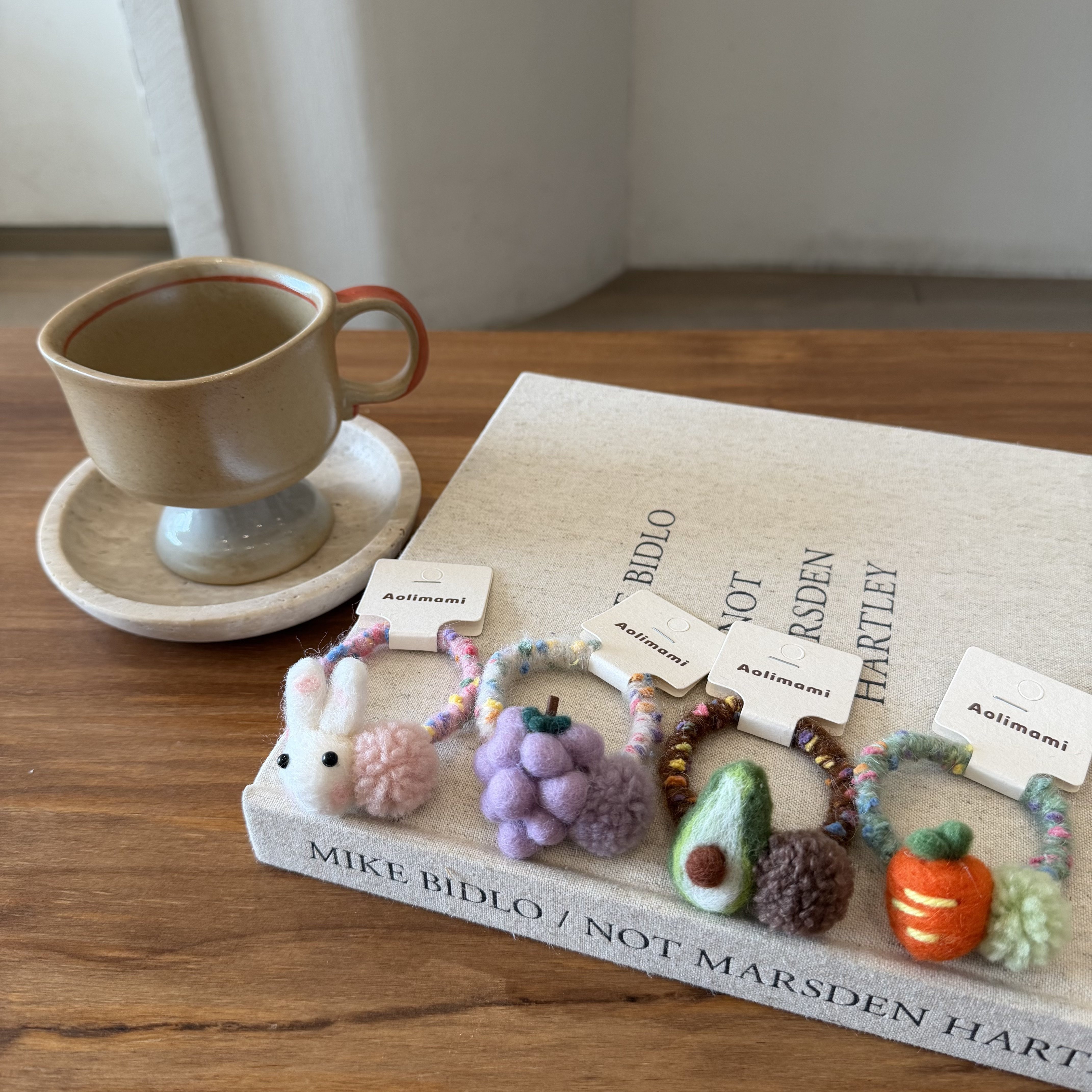 韩系可爱兔子发圈女童 羊毛毡手工头绳 高弹力球球马尾绳皮筋头饰,淘宝优惠券,粉丝福利购,淘宝优惠卷