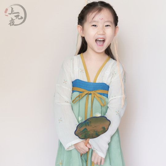 女童汉服夏秋齐胸襦裙原创国风唐制古风亲子复原锦棉对襟衫一片式