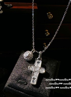 熠熠星河十字架宝石钻球项链 富家千金 绿玉髓平安扣锆石耳环组合