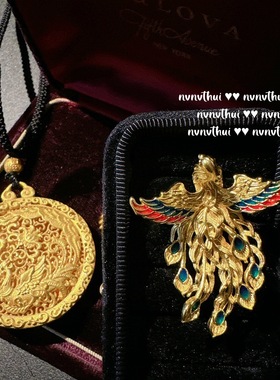 古法金色掐丝錾雕凤凰花窗吊坠项链 新中式 八宝瑞祥葫芦盘缠手链