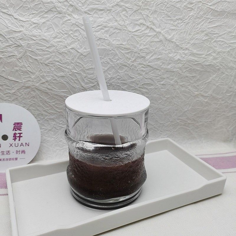 创意高级ins挂冰玻璃杯 带盖美容美发美甲足浴茶水杯定制logo店名,淘宝优惠券,粉丝福利购,淘宝优惠卷