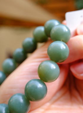 【一物一图】13.8mm新疆且末蓝和田玉单圈手串～16手围