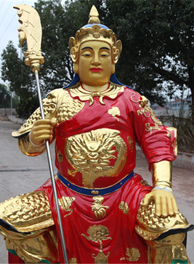 左右护法韦陀寺庙树脂佛像