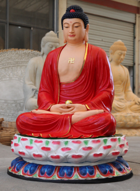 寺庙大雄宝殿2米1红衣三宝佛佛像释迦摩尼佛祖阿弥陀佛如来药师佛